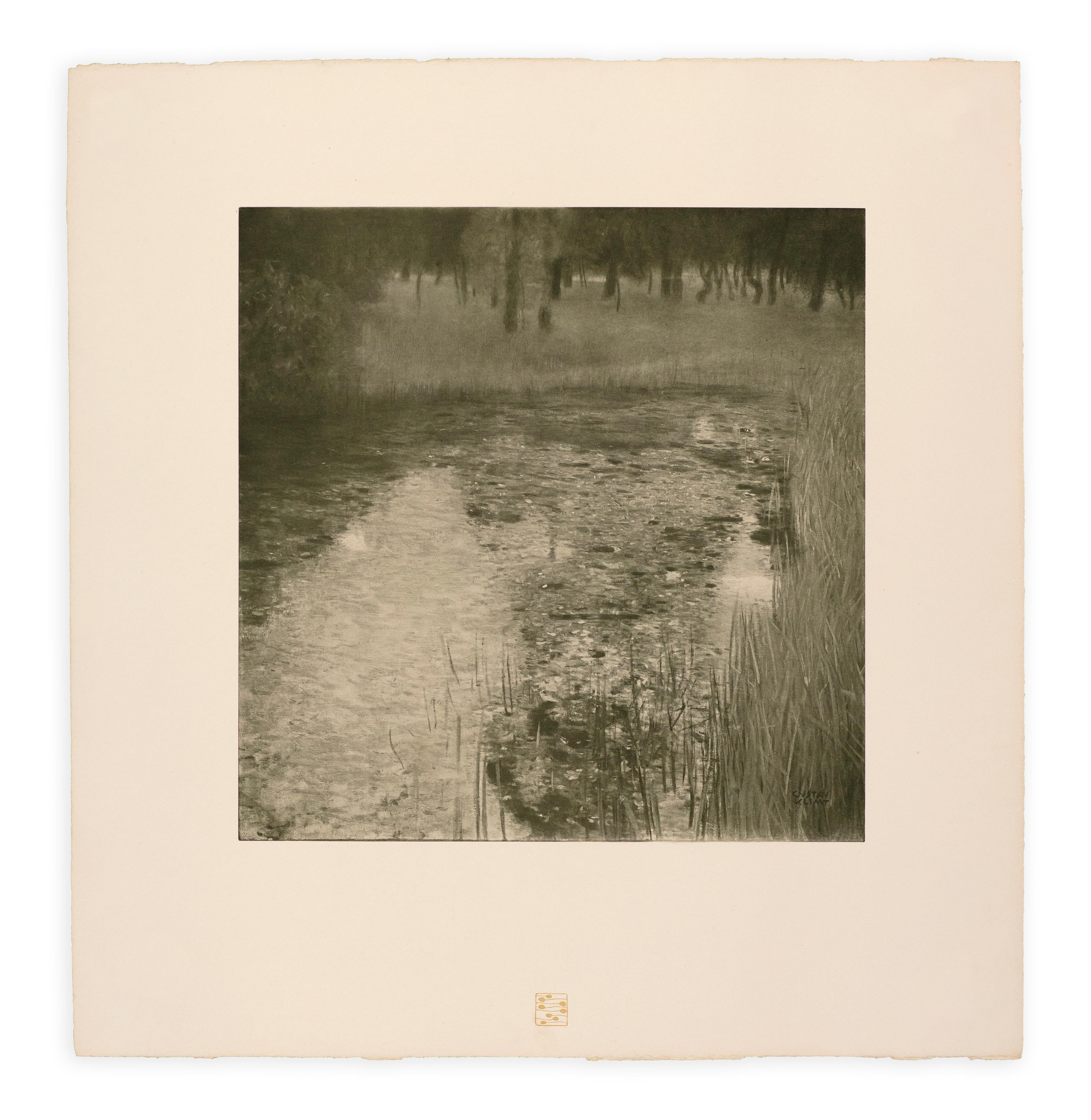 El pantano de Gustav Klimt, colotipia Paisaje de toda la vida Das Werk, 1908-1912
