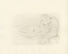 "Three Women Asleep" by Gustav Klimt - Original Print from Courtesans Folio