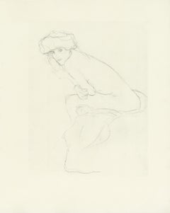 „Frauen, die sich nach vorne leaning Forward“ von Gustav Klimt – Originaldruck von Courtesans Folio