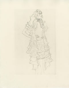 Antique "Woman w/Lace Garment" by Gustav Klimt - Original Print from Courtesans Folio