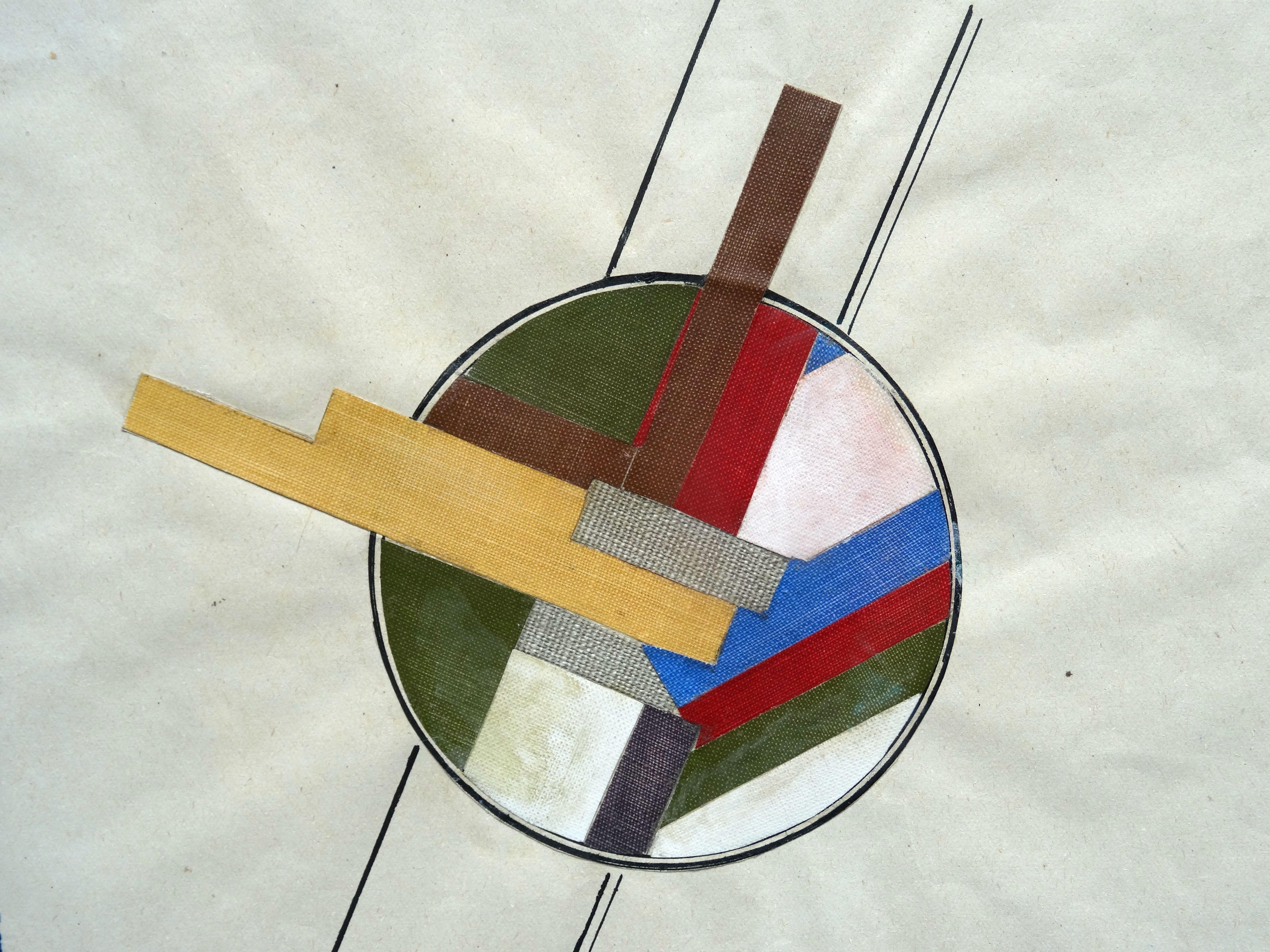 Composizione suprematista. 1919, carta/guazzo 21, 5 x 28, 5 cm - Abstract Painting Bianco di Gustav Klucis