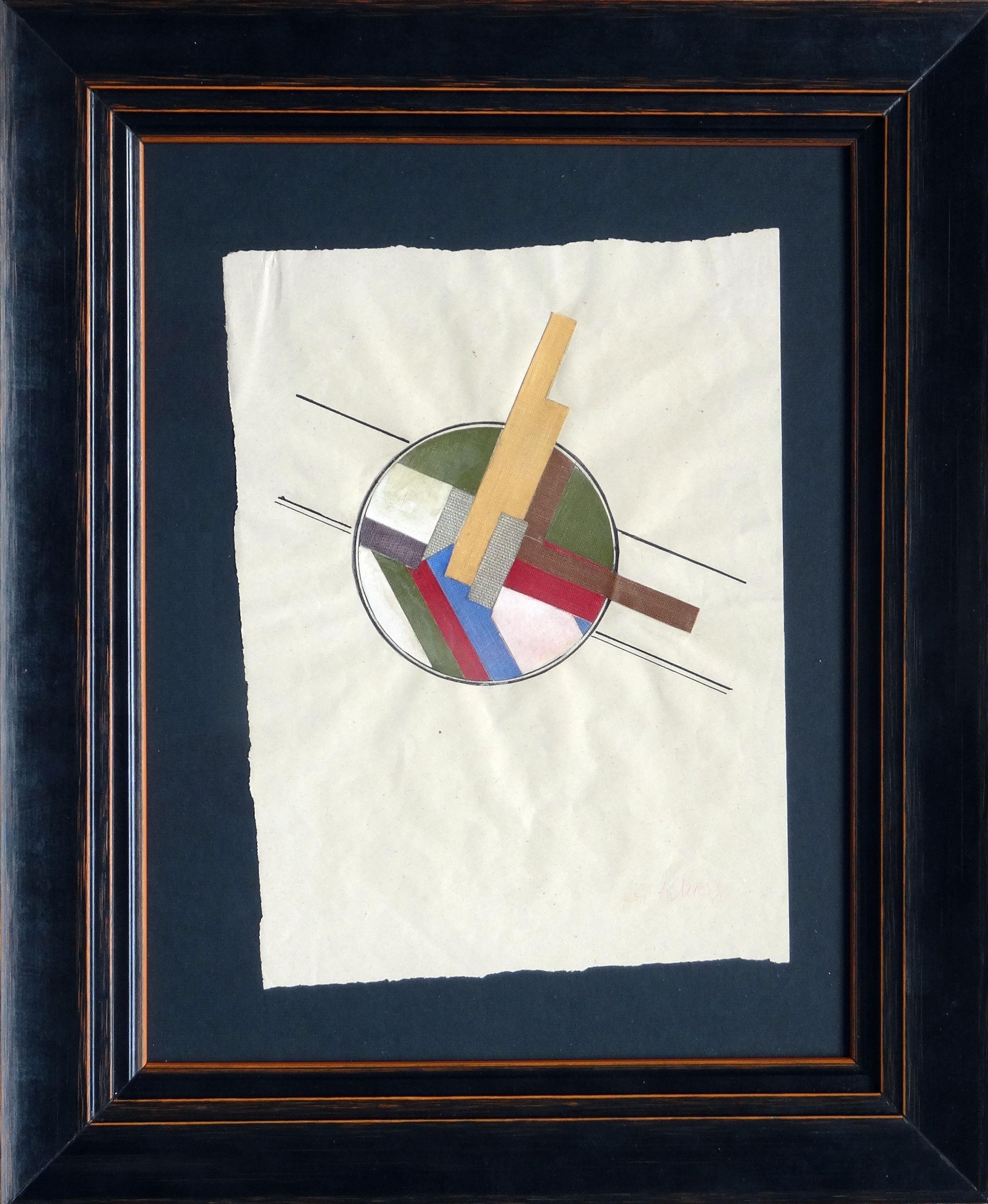 Suprematist composition. 1919, paper/gouache 21, 5 x 28, 5 cm - White Abstract Painting by Gustav Klucis