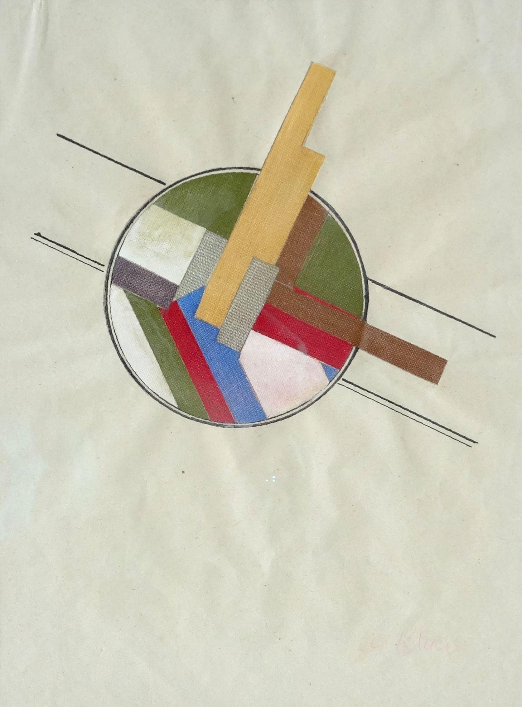 Gustav Klucis Abstract Painting - Suprematist composition. 1919, paper/gouache 21, 5 x 28, 5 cm