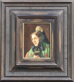 Gustav Kohler Oil on Board Portrait of a Lady