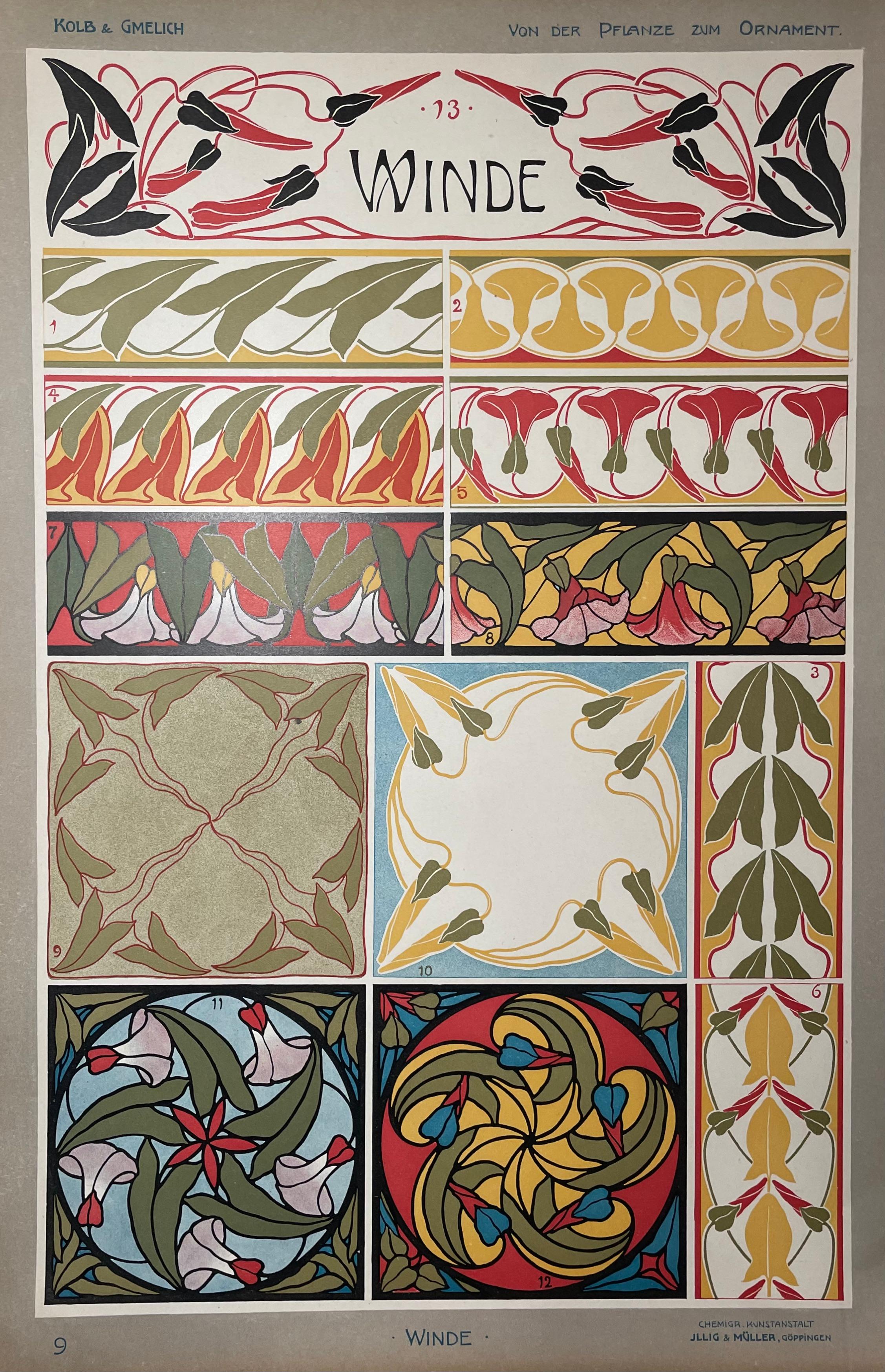 Von Der Pflanze Zum Verschnörkeln (Braun), Interior Print, von Gustav Kolb