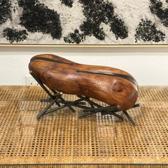 Gustav Kvapil, Scottsdale Black Walnut Sculpture on Custom Metal Stand ca 1970s
