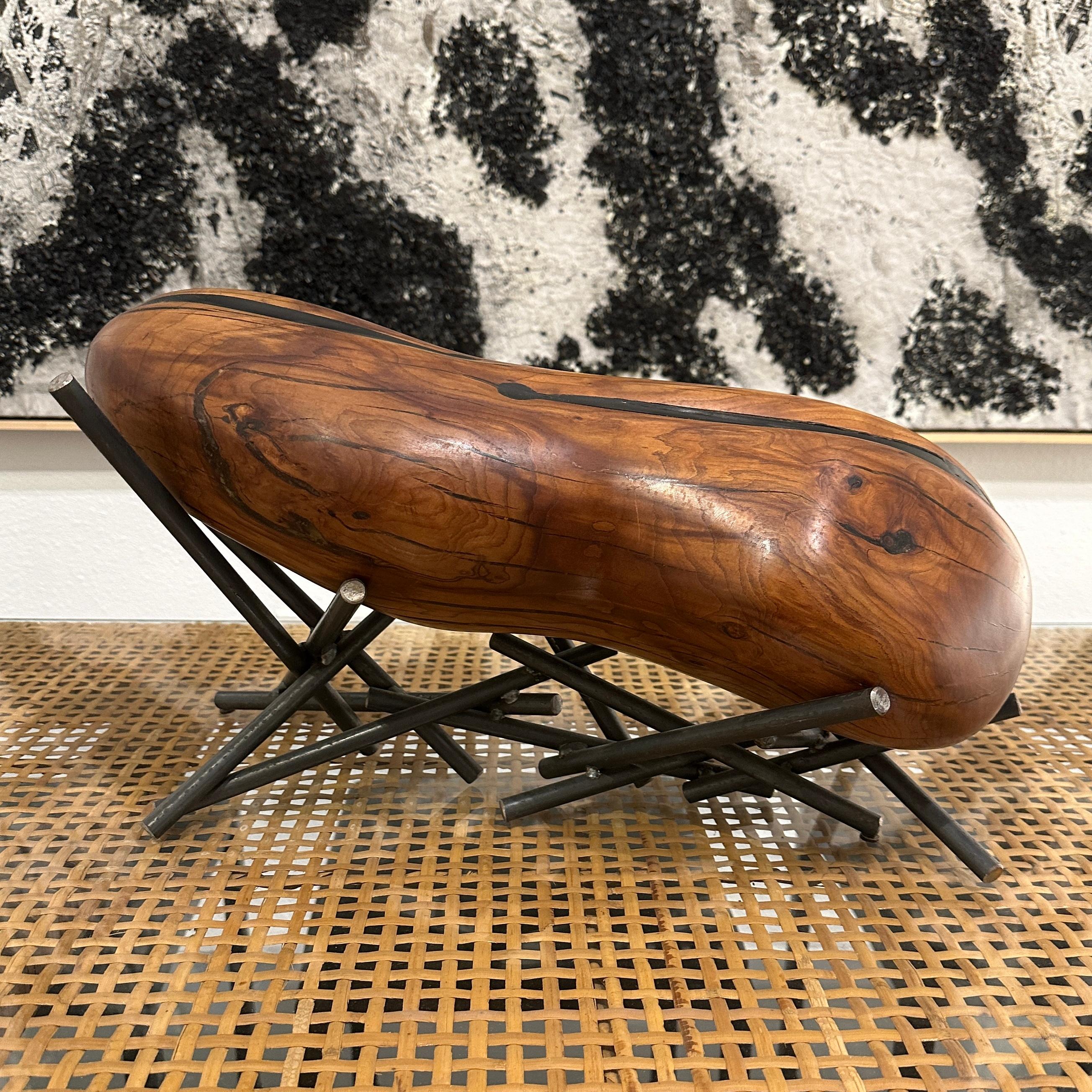 Organico moderno Gustav Kvapil, Scultura in noce nero di Scottsdale su supporto metallico personalizzato, anni '70 ca. in vendita