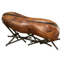 Gustav Kvapil, Scottsdale Black Walnut Sculpture on Custom Metal Stand ca 1970s