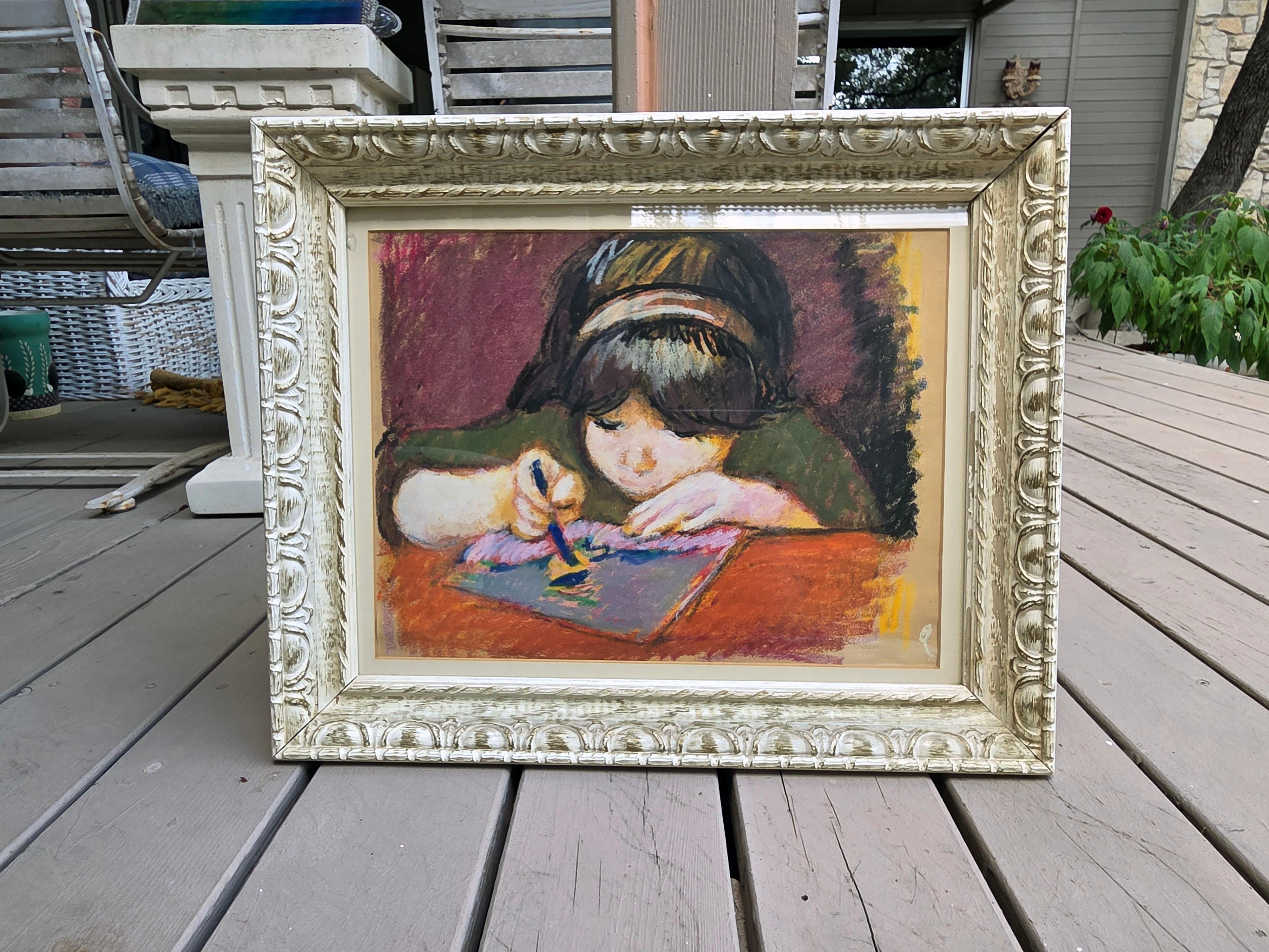 Pastel on Paper
Page Size 13 x 17 in.
Frame size 21 x 22 in.
Signed: Lower Right 