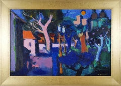 Night Scene, Vibrant colorist 20th century oil painting