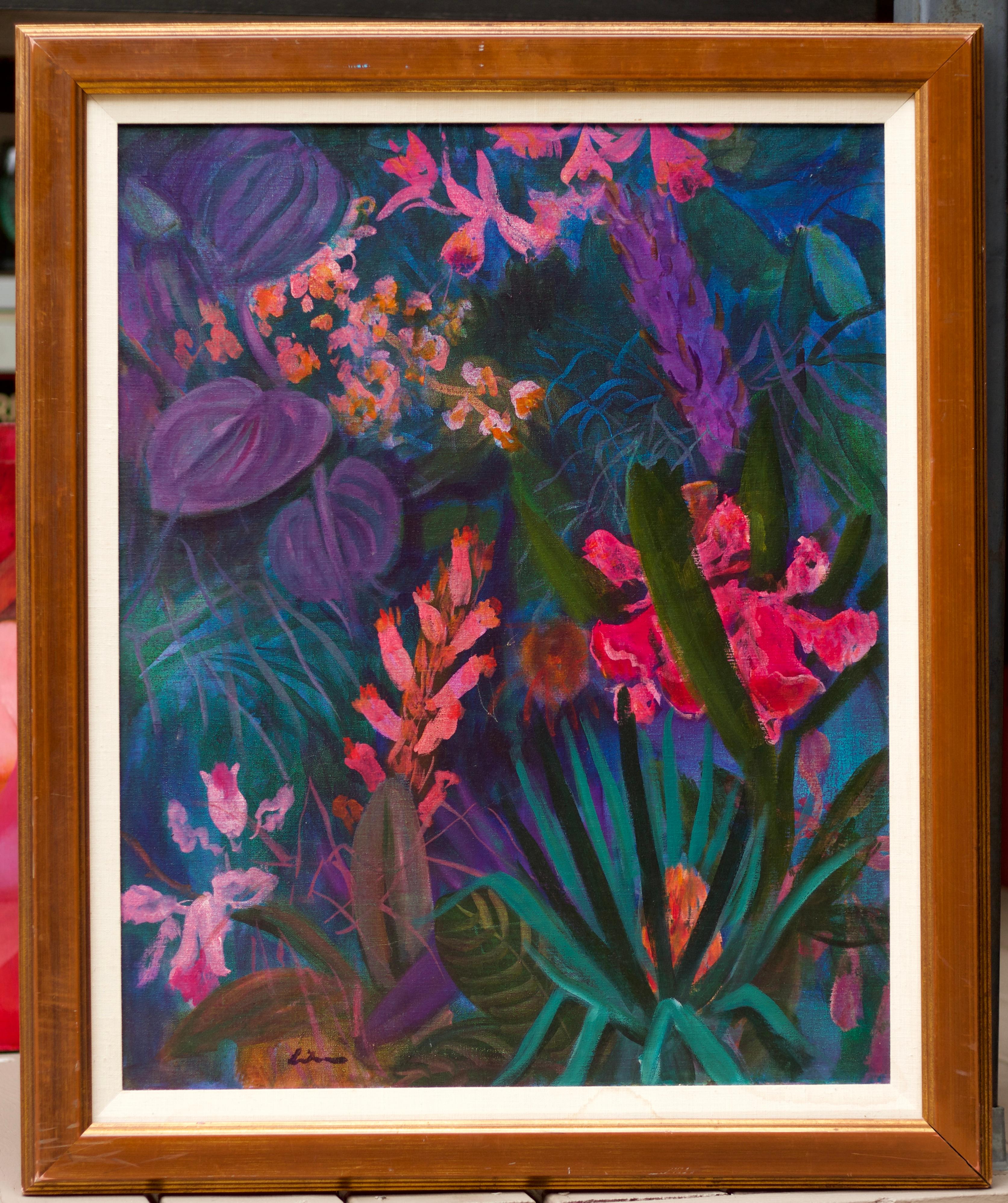 Orchids in the Jungle - Painting by Gustav Likan