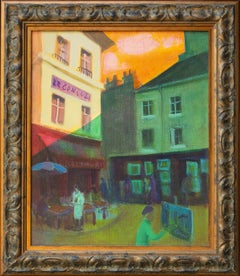 "Pintor en Montmarte" Escena urbana modernista