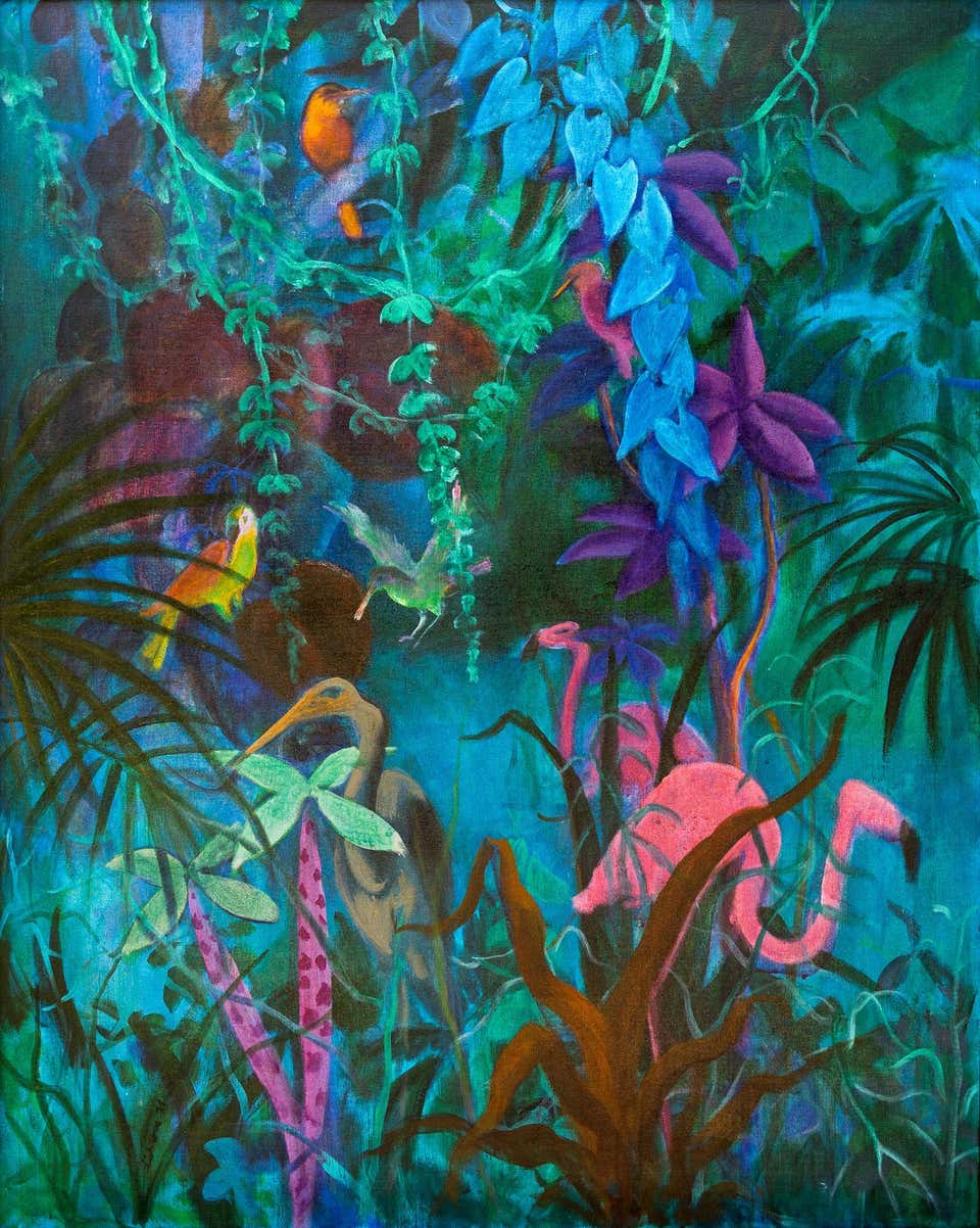 Martha Ochoa - Baroque Style Nature Scene with Birds in Forest, Parrot ...