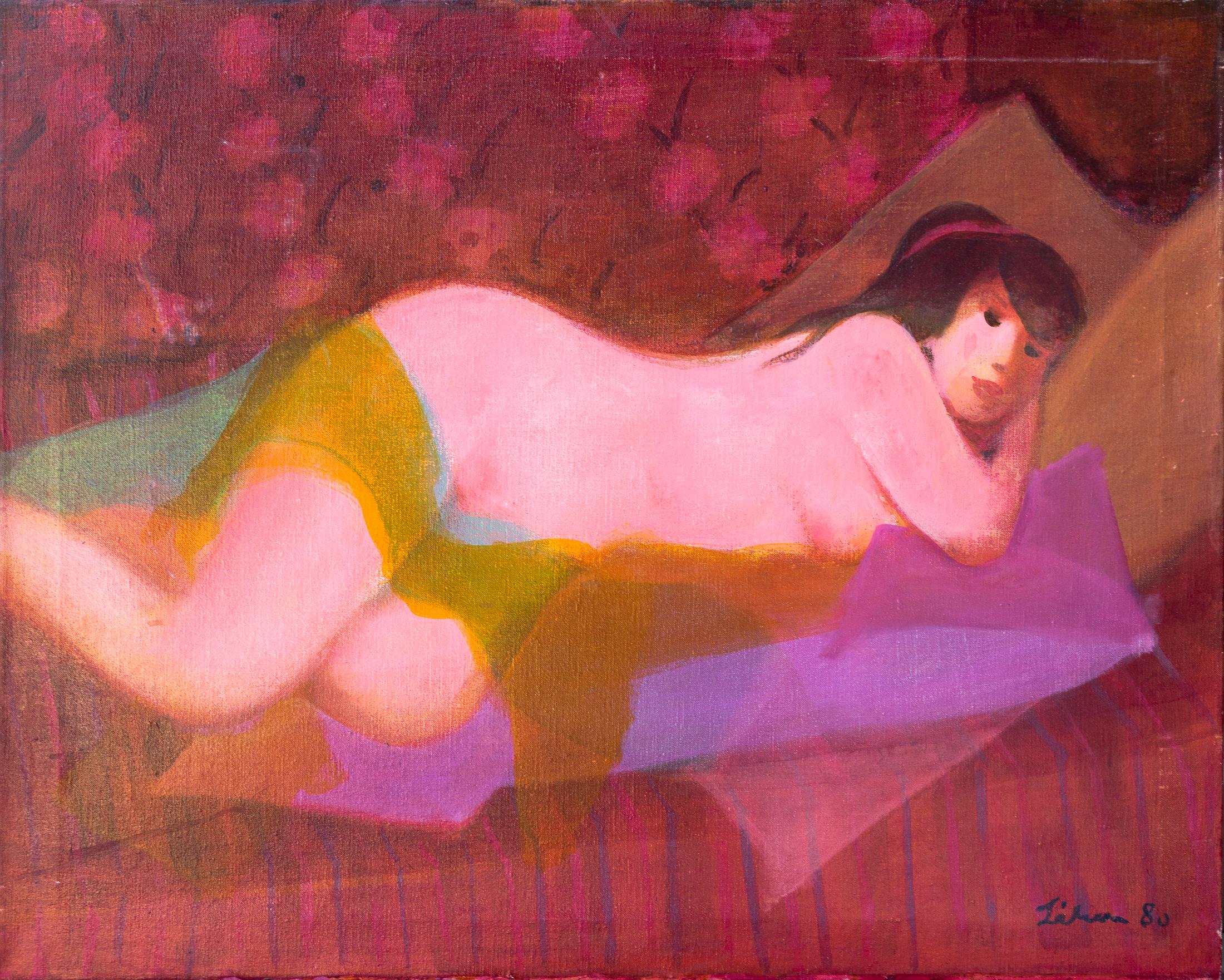 Gustav Likan Nude Painting - "Nude" Colourist Modern Figurative Paintings