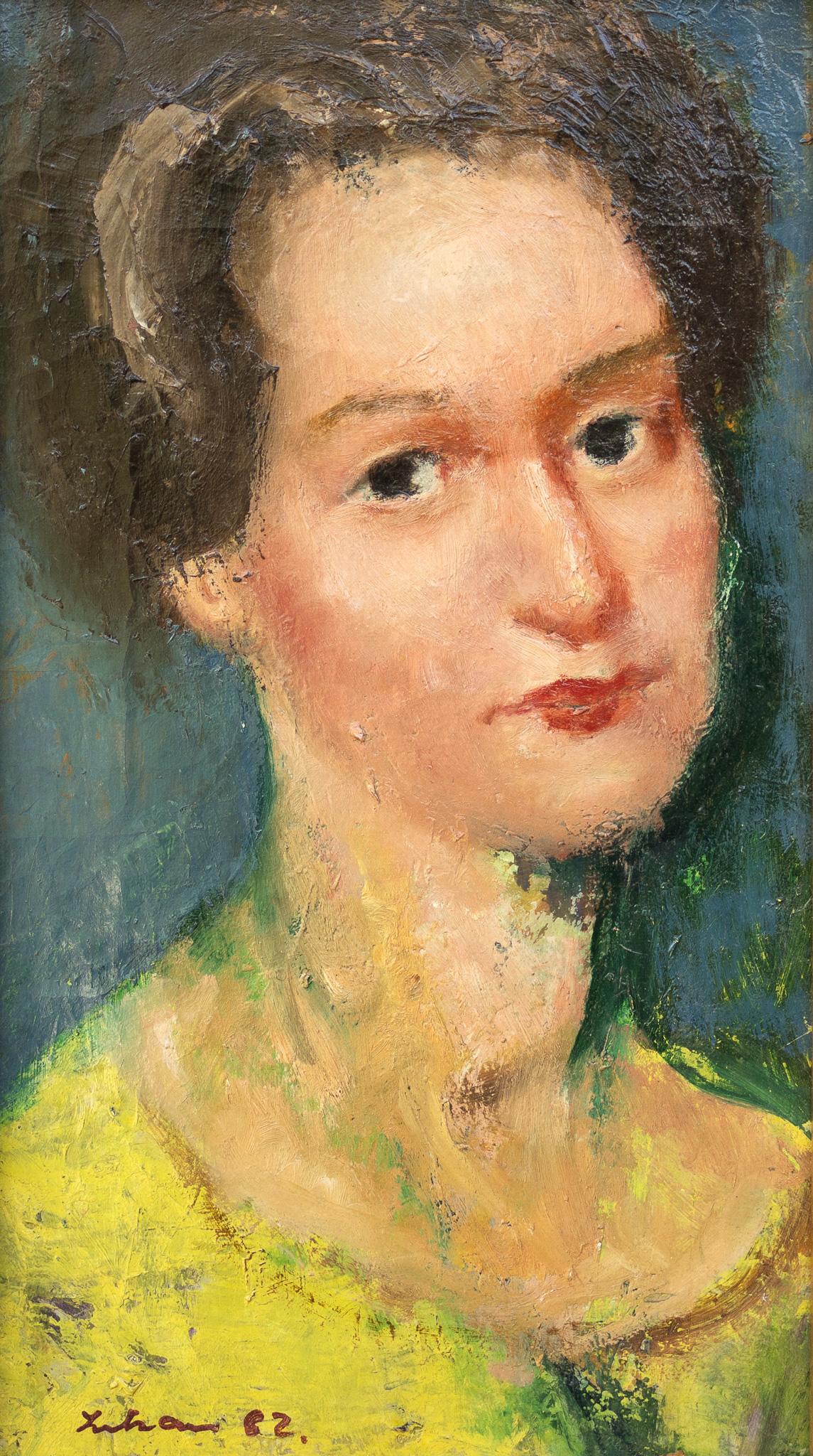 Gustav Likan Portrait Painting – „Porträt von Barbara“