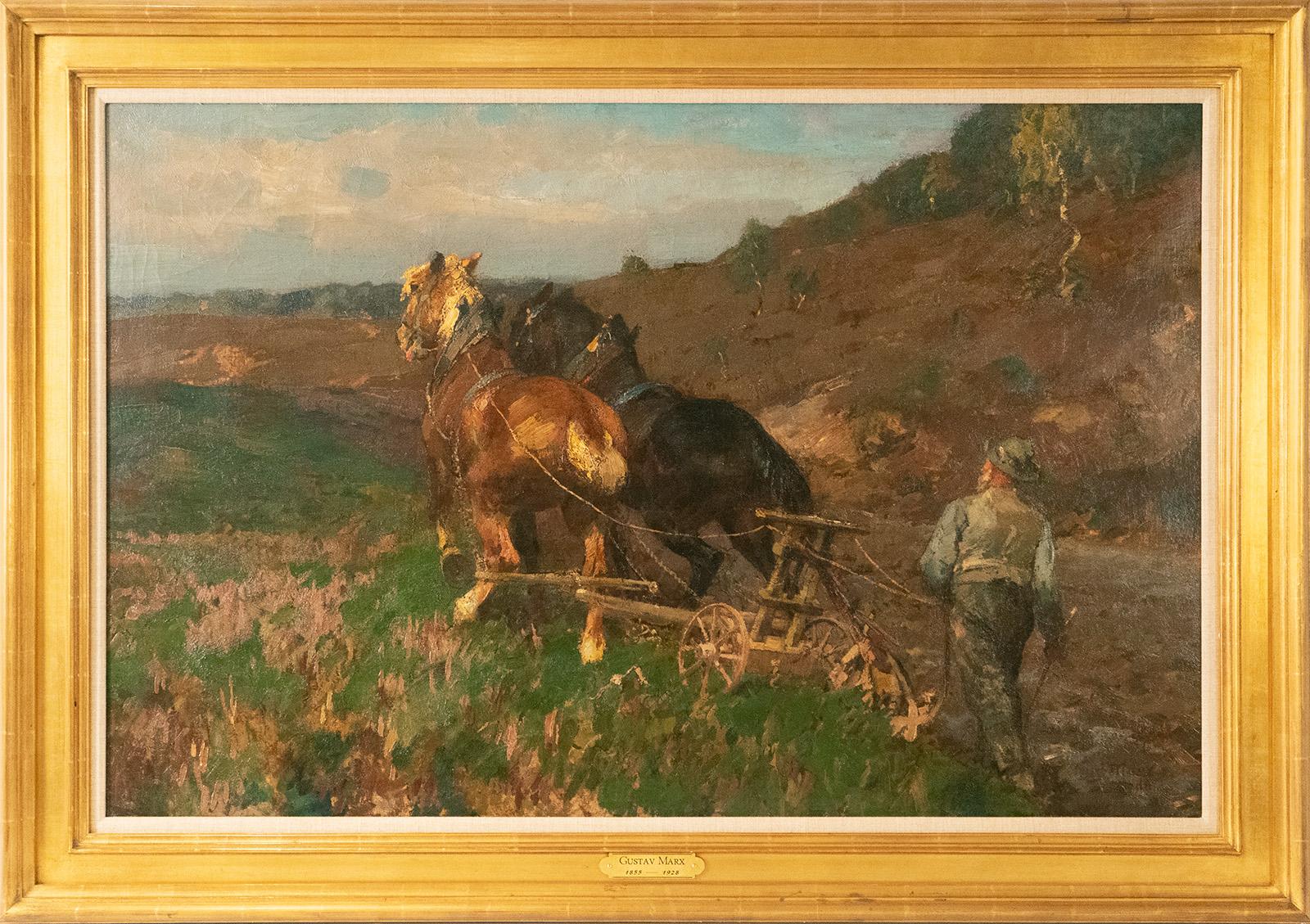 Gustav Marx - Farmer Plowing with Horses by Gustav Marx For Sale at ...