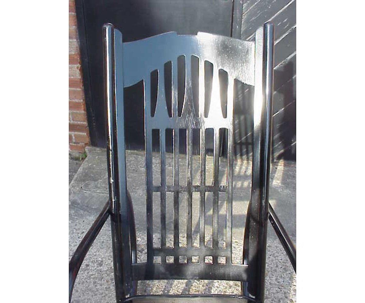 Ebonized Gustav Siegel, by J & J Kohn, Tall Stylish Secessionist Bentwood Rocking Chair For Sale