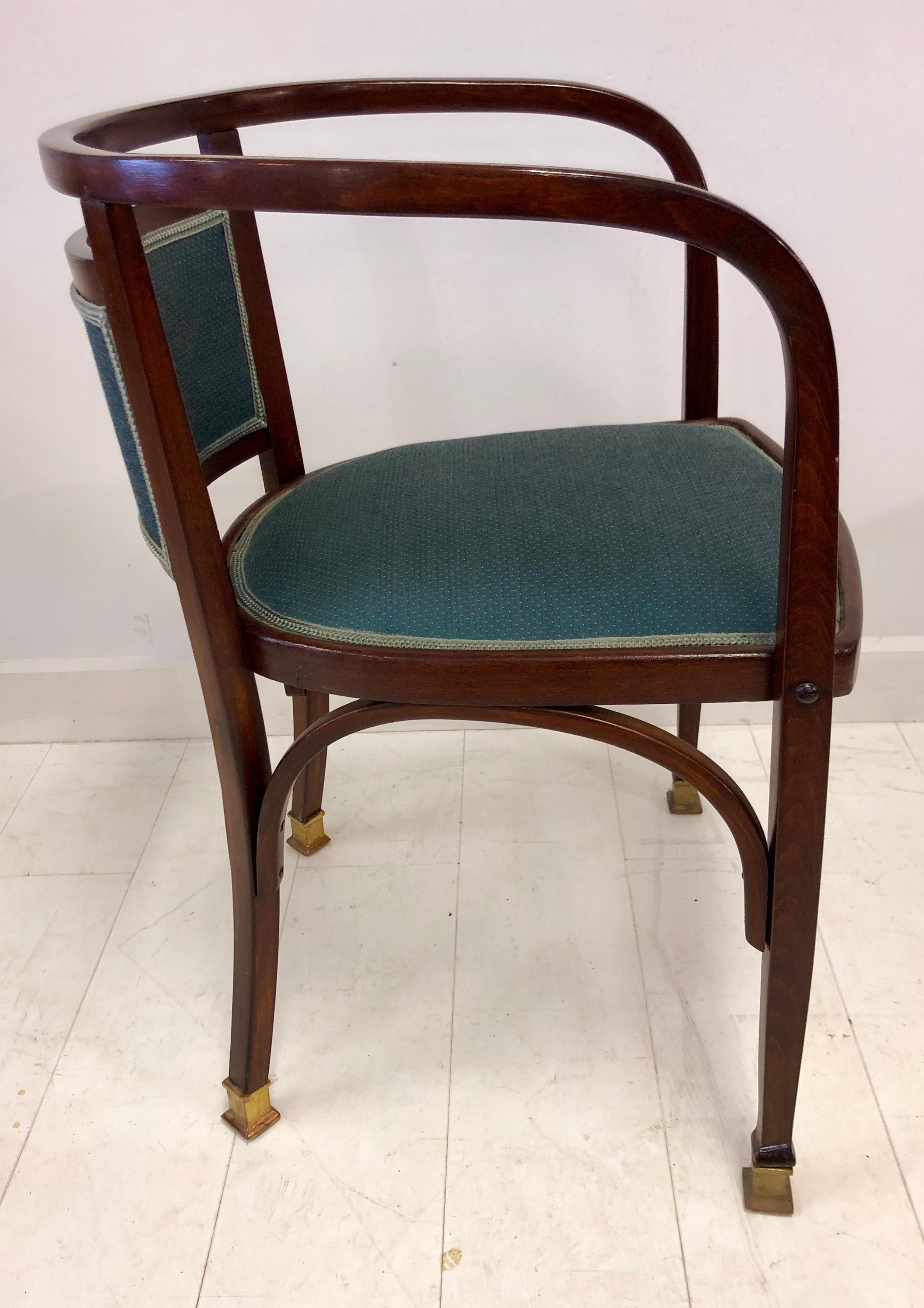 Brass Gustav Siegel Chair for J & J Kohn For Sale