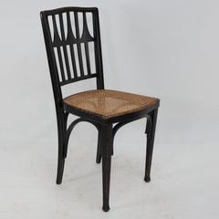 Gustav Siegel for J and J Kohn. Three ebonised Bentwood dining or cafe chairs.