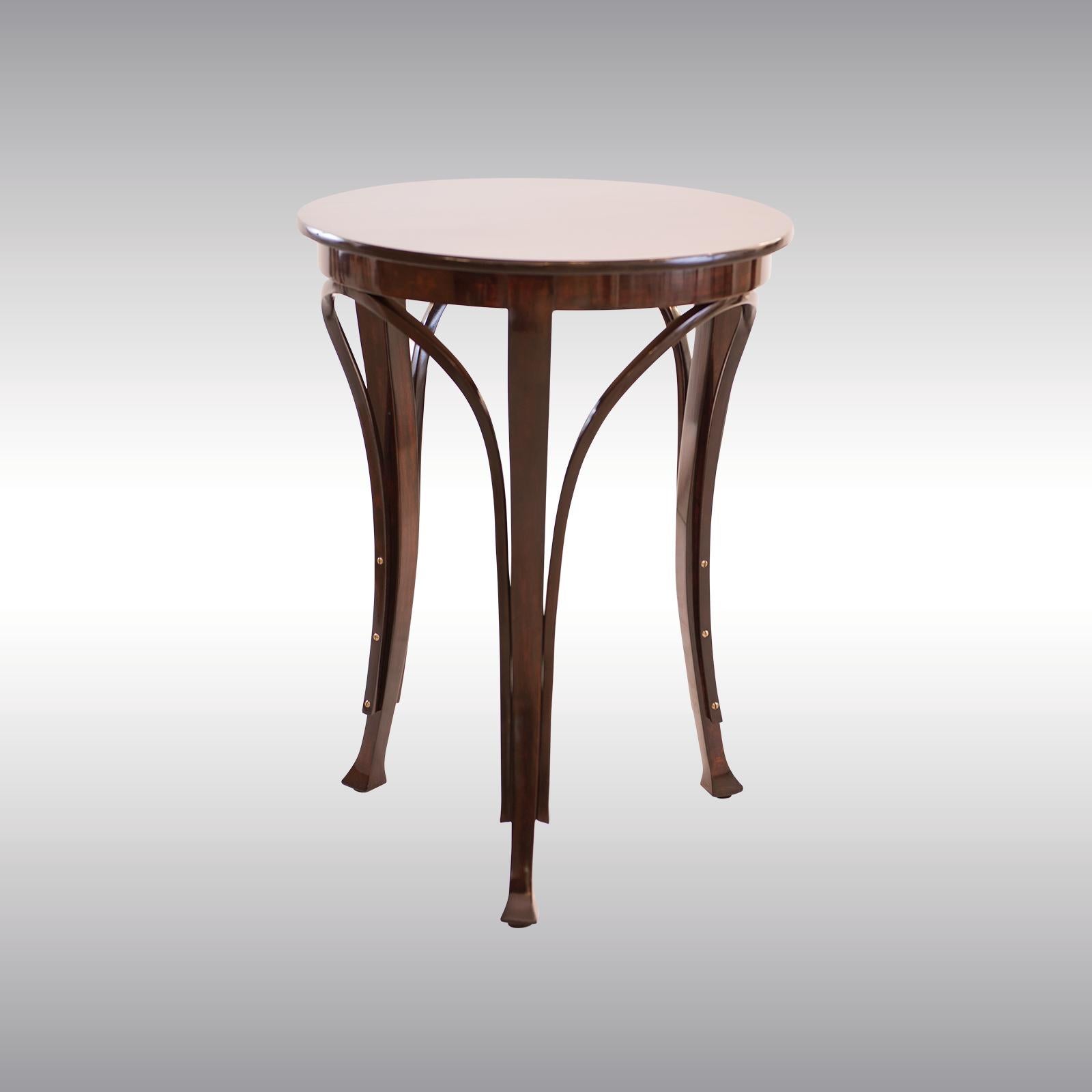 Hand-Crafted Gustav Siegel three legged Side table Original 1900 For Sale