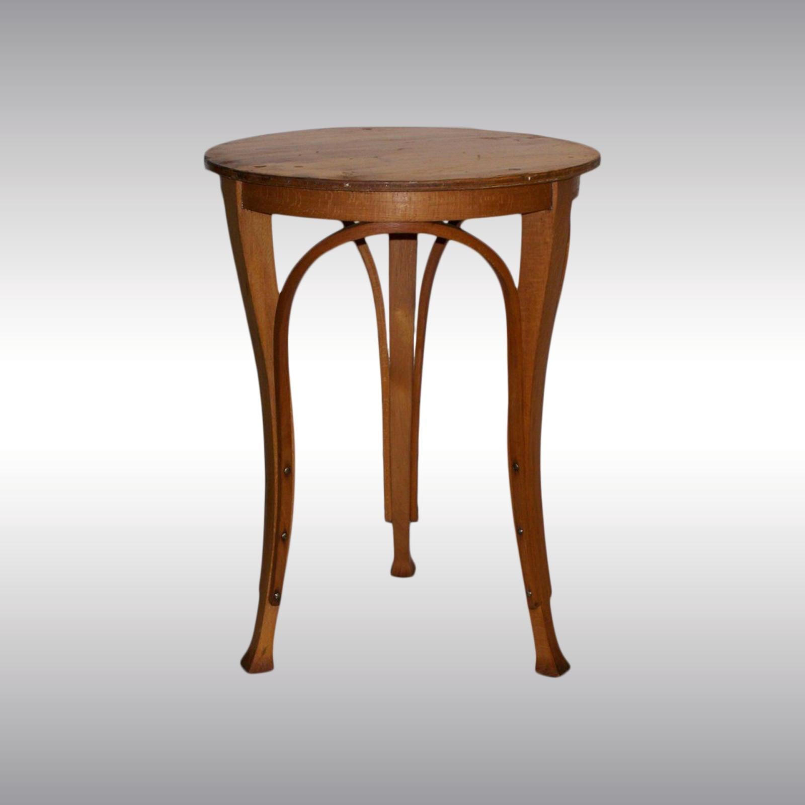 Early 20th Century Gustav Siegel three legged Side table Original 1900 For Sale