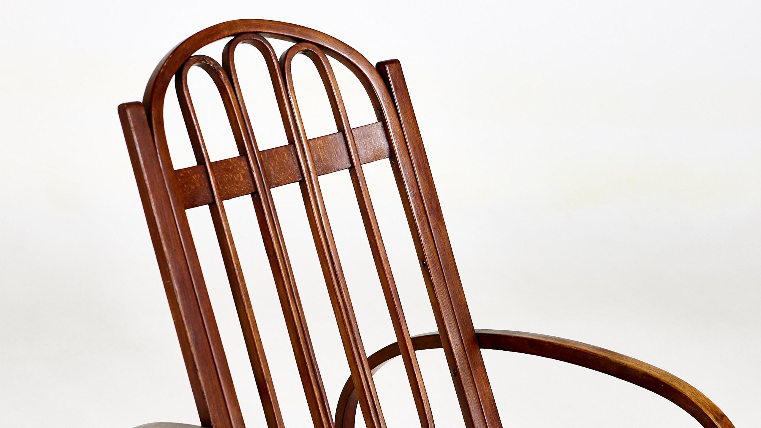 Gustav Siegel, Viennese Secession Rocking Chair, Bentwood, circa 1900 5