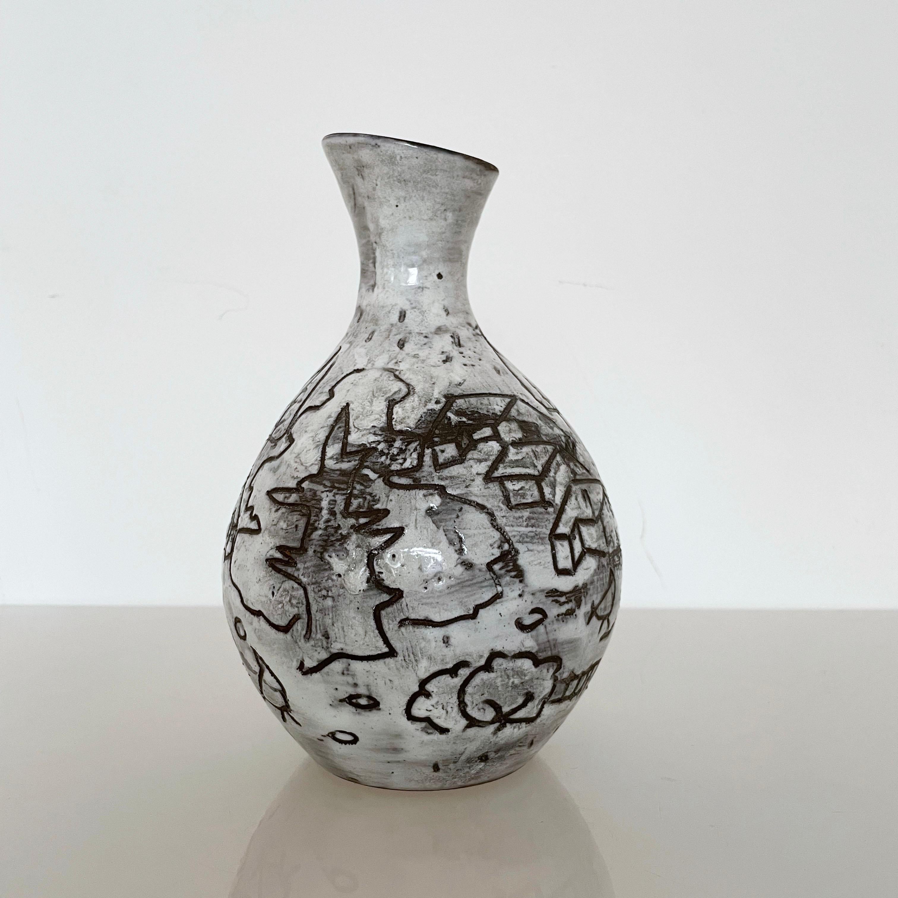 Swiss Gustav Spörri Ceramic Vase. No: 65476 69, Ziegler Keramik, Switzerland 1969 For Sale