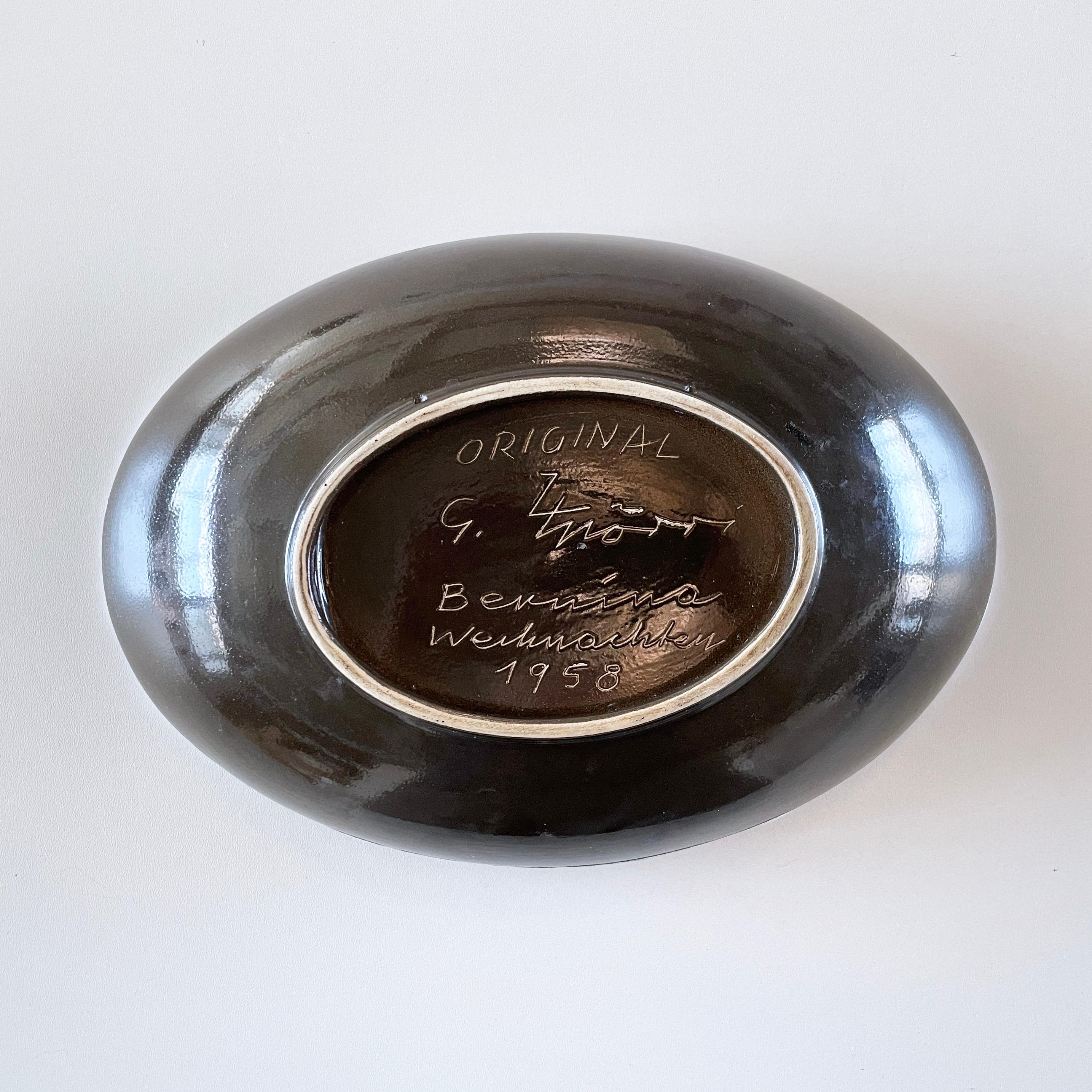 Plato decorativo Gustav Spörri - Ziegler Schaffhausen, Suiza 1958 en venta 2
