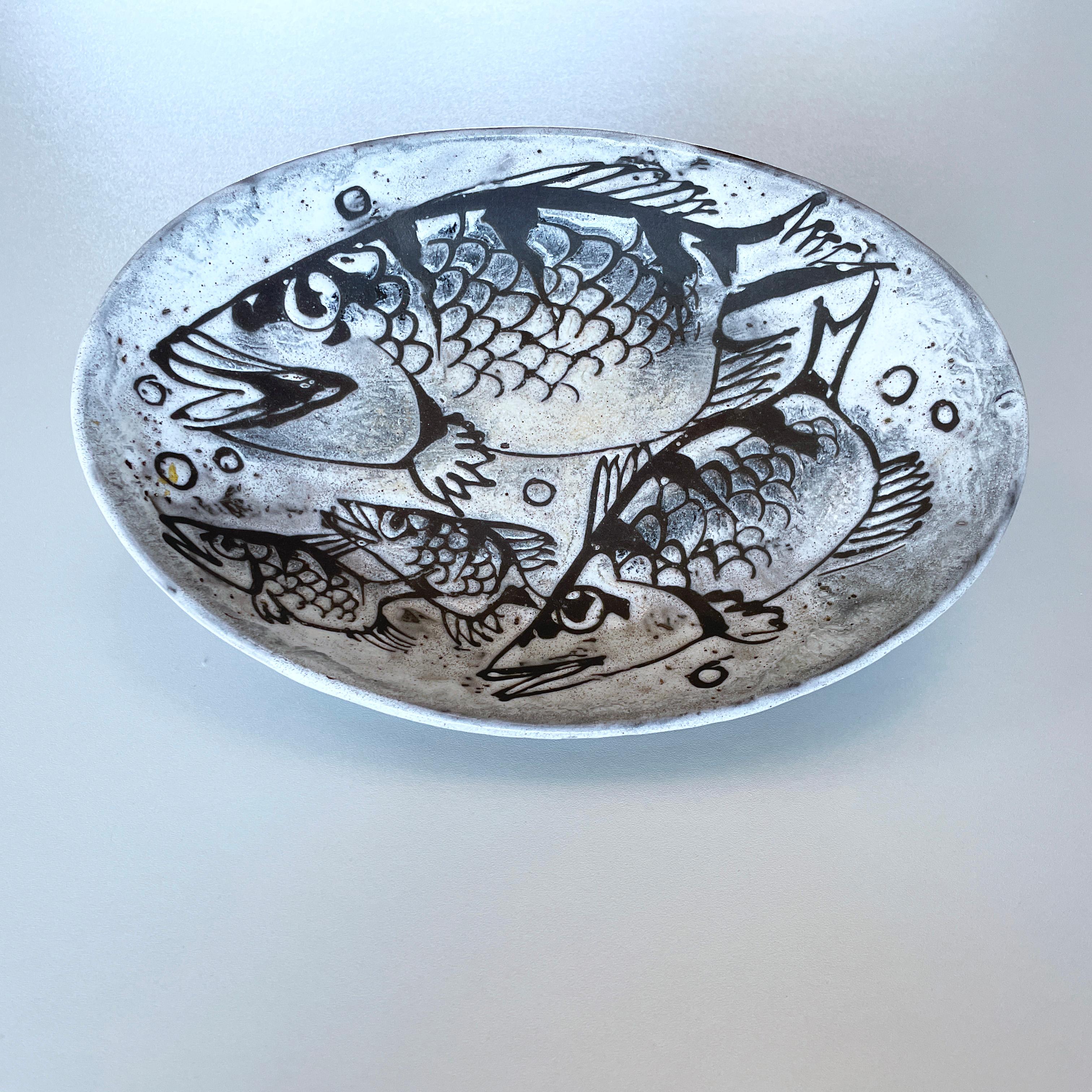 Plato decorativo Gustav Spörri - Ziegler Schaffhausen, Suiza 1958 mediados del siglo XX en venta