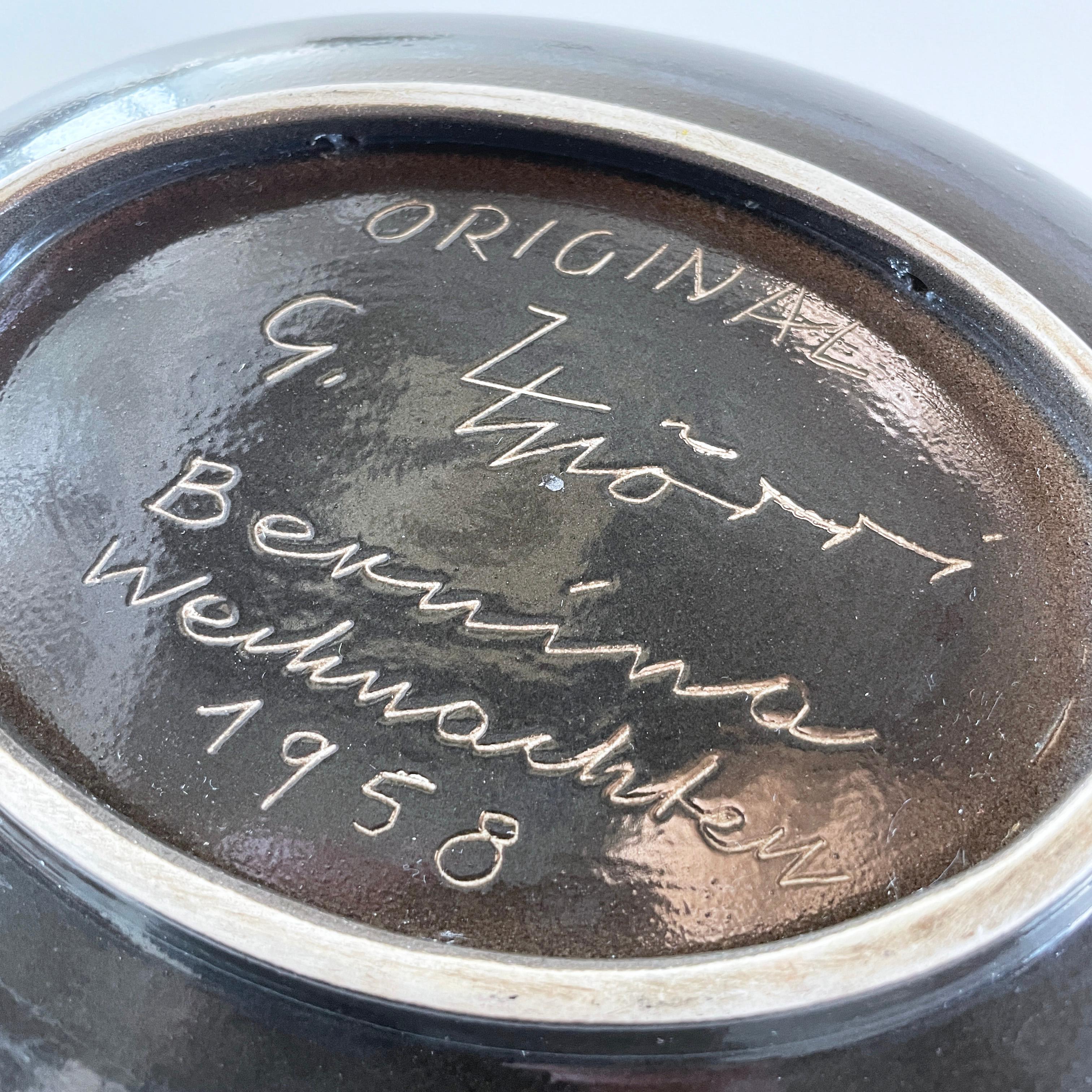 Plato decorativo Gustav Spörri - Ziegler Schaffhausen, Suiza 1958 en venta 1
