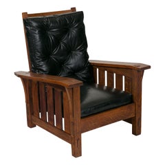 Gustav Stickley #369 Bent Arm Arts & Crafts Morris Chair:: USA:: 1905