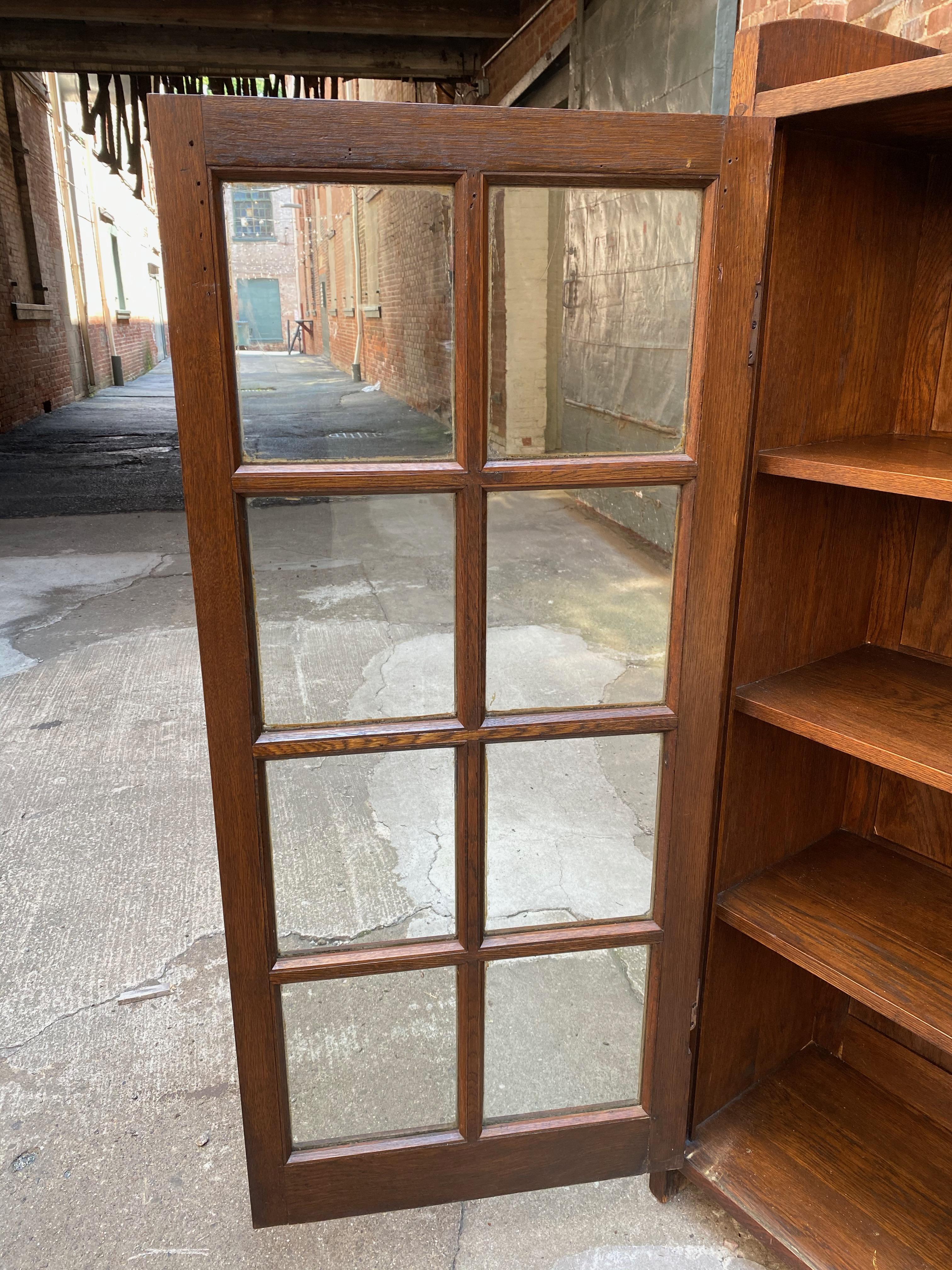 Copper Gustav Stickley #717 Oak Double Door Bookcase