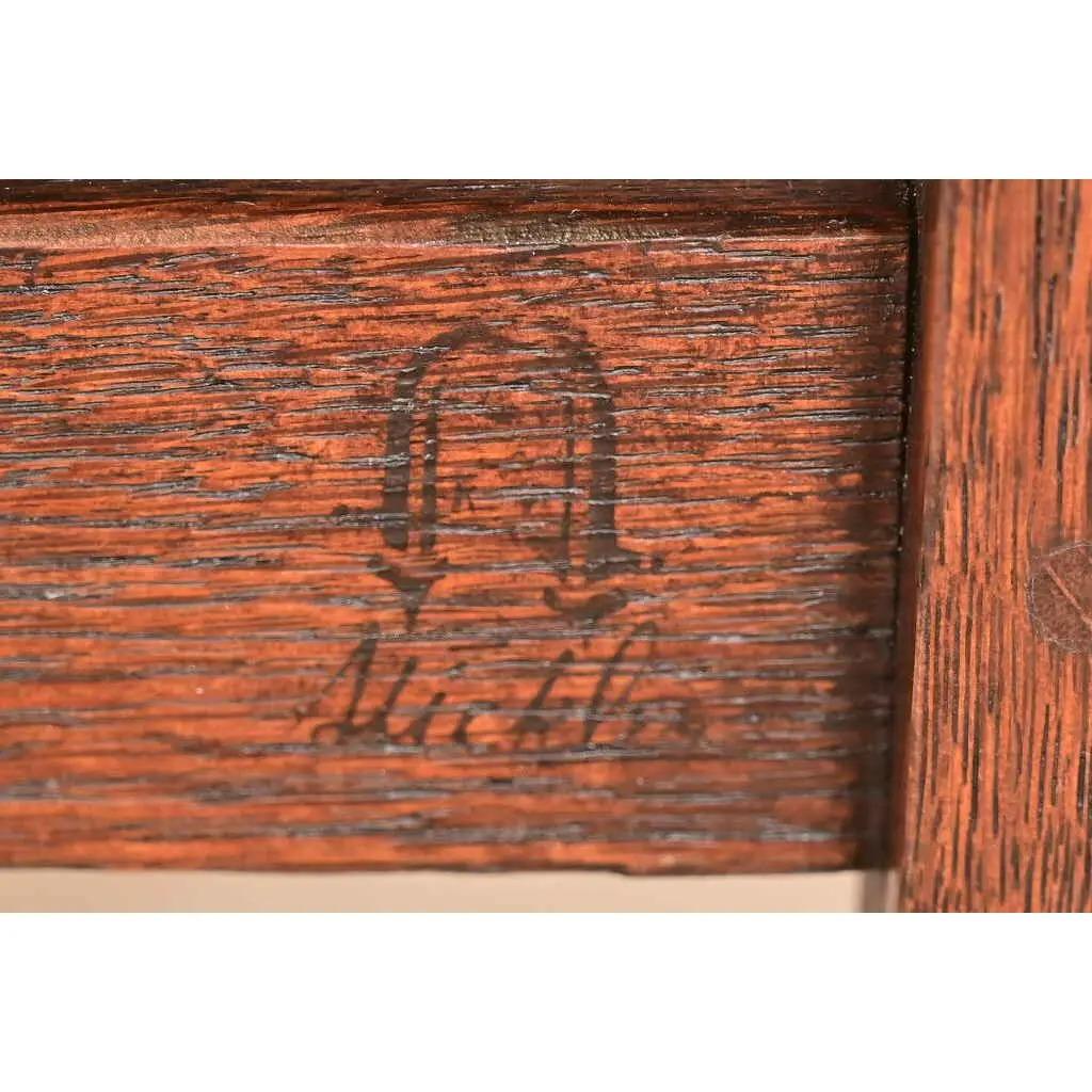 Gustav Stickley Antike Mission Oak Arts & Crafts Esszimmerstühle, neu lackiert im Angebot 4