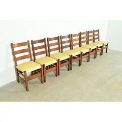 Gustav Stickley Antique Mission Oak Arts & Crafts Dining Chairs, Set of Eight