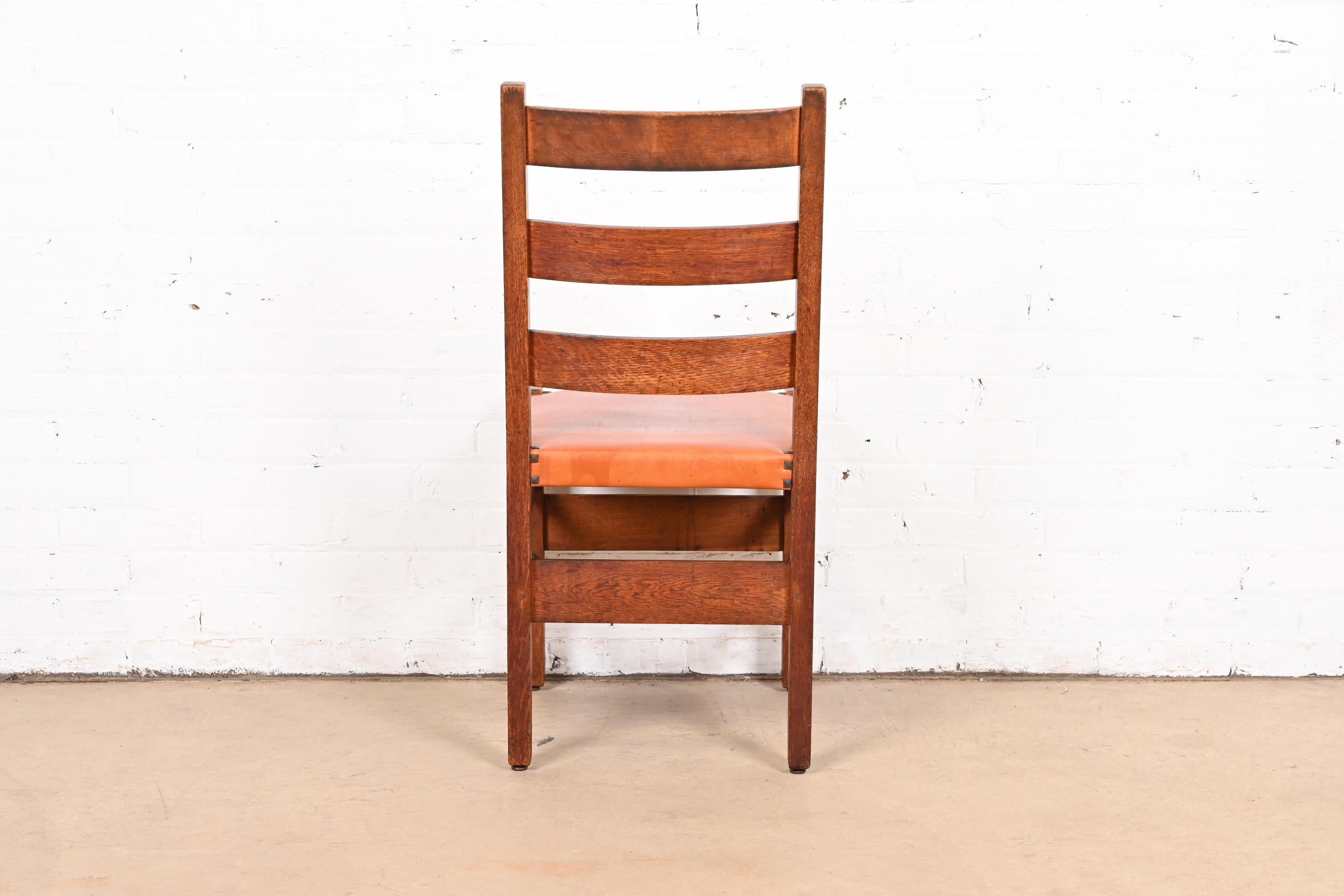 Gustav Stickley Antique Mission Oak Arts & Crafts Dining Chairs, Set of Six 1