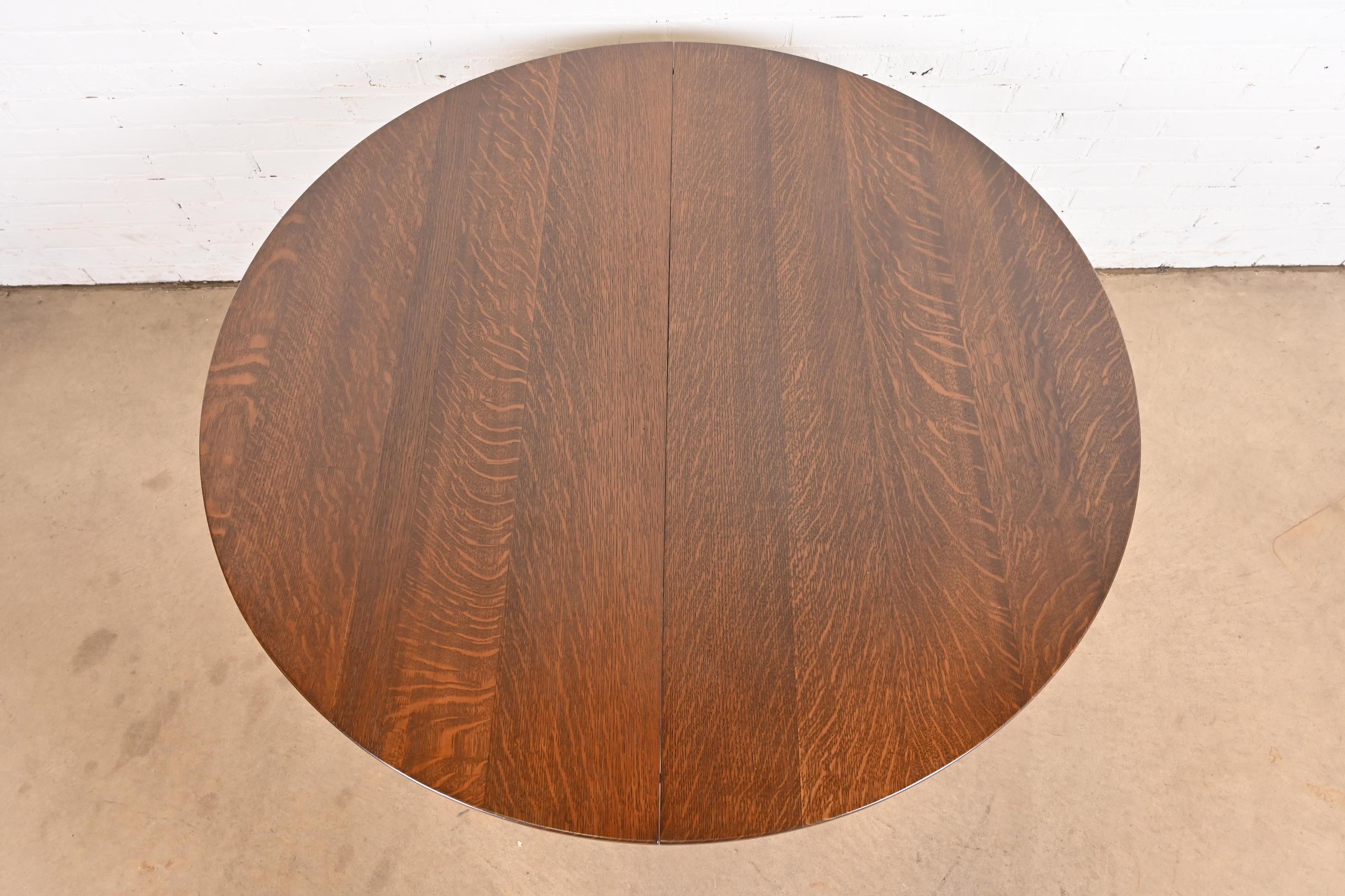 XX secolo Tavolo da pranzo Mission Arts & Crafts di Gustav Stickley, rifinito con legno di quercia in vendita