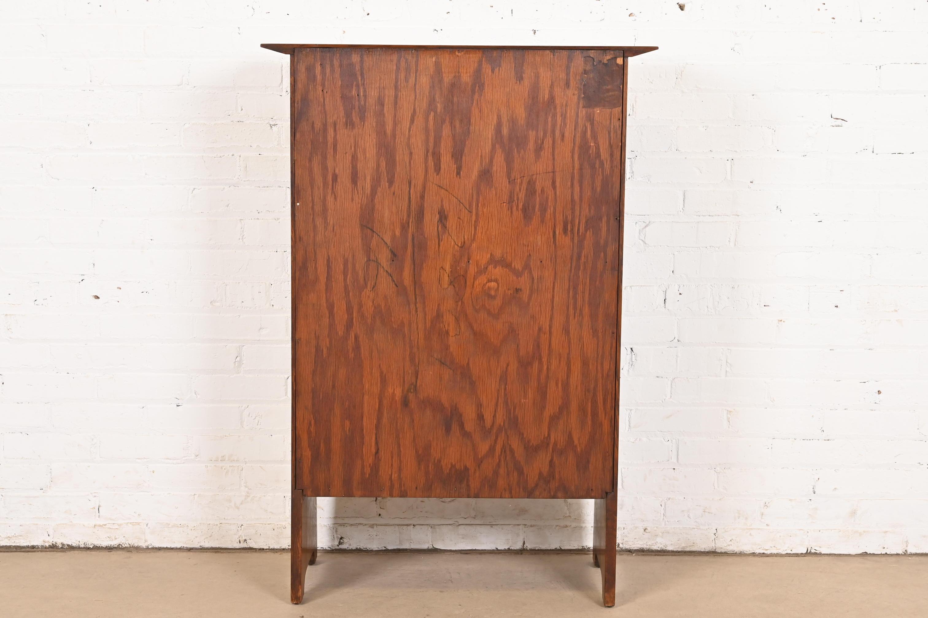 Gustav Stickley Antique Mission Oak Arts & Crafts Drop Front Secretary Desk (bureau à tiroirs) en vente 4