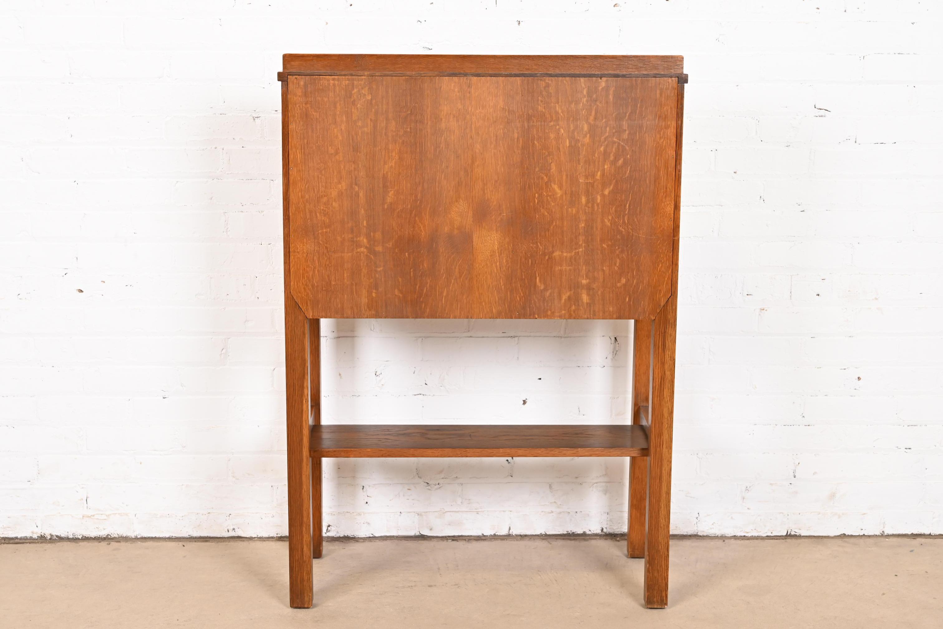 Gustav Stickley Antique Mission Arts & Crafts Escritorio con frente abatible en venta 5