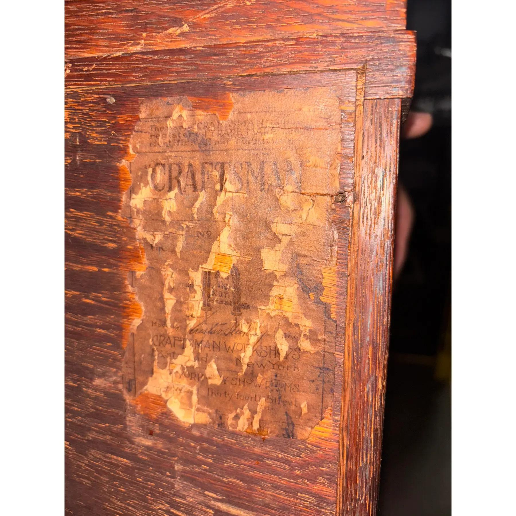 Gustav Stickley Antique Mission Oak Arts & Crafts Drop Front Secretary Desk (bureau à tiroirs) en vente 7