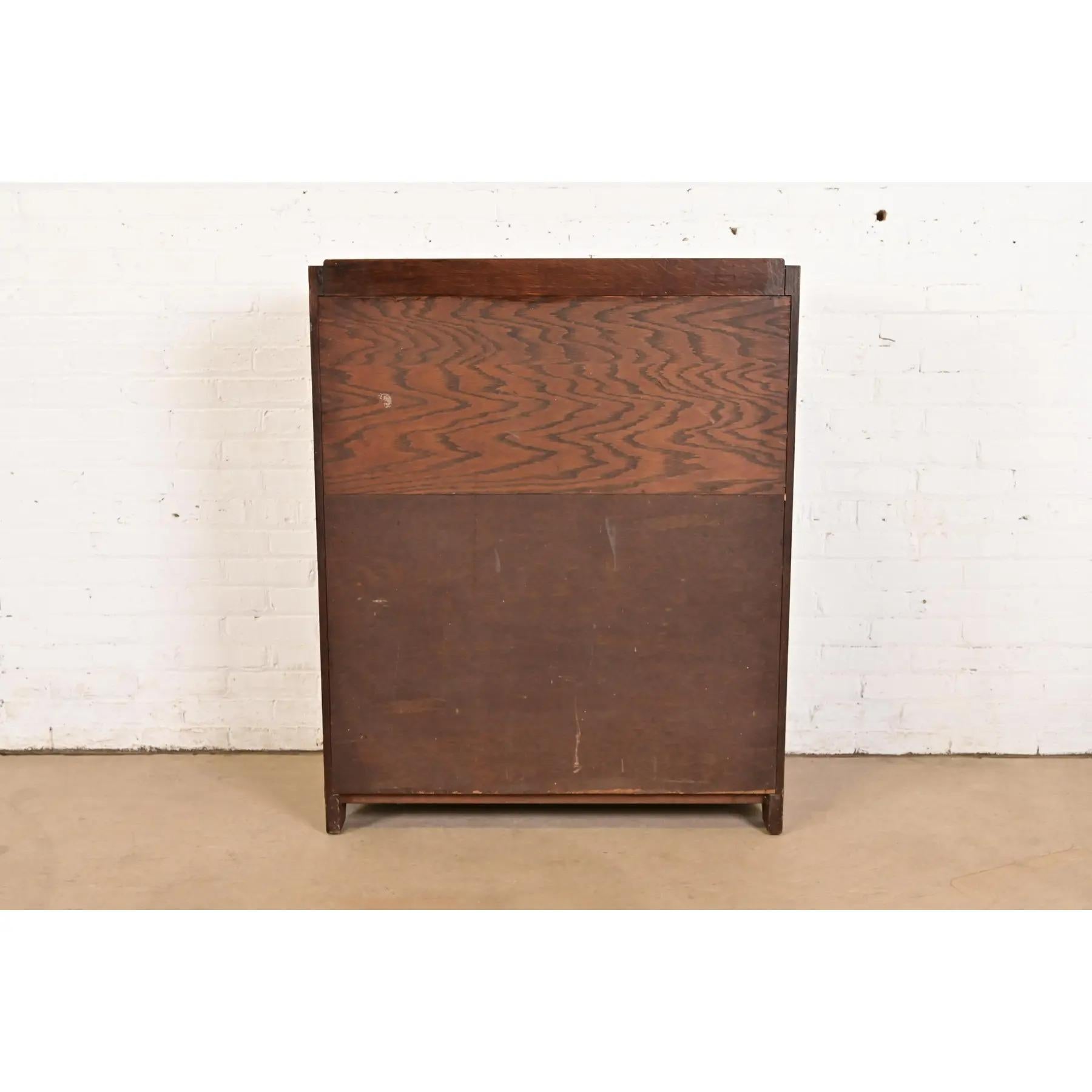 Gustav Stickley Antique Mission Oak Arts & Crafts Drop Front Secretary Desk (bureau à tiroirs) en vente 7