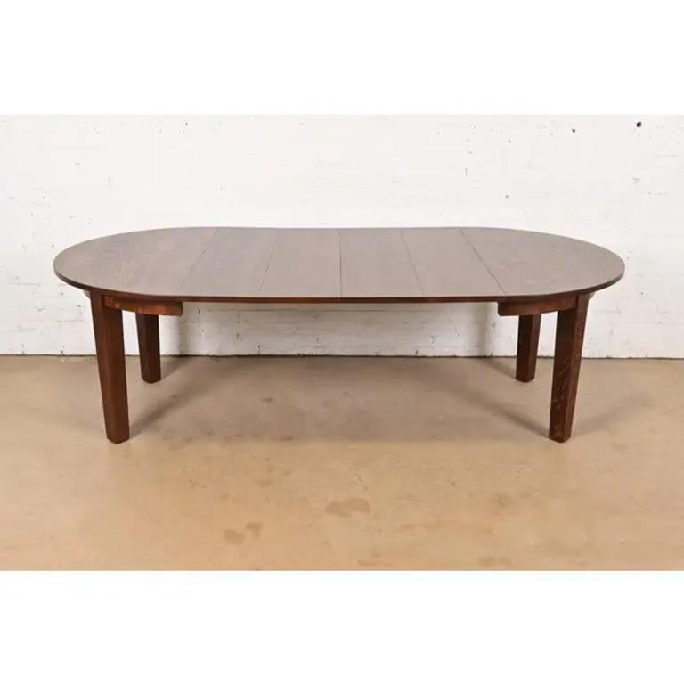 Gustav Stickley Antique Mission Oak Arts & Crafts Table à manger à rallonge en vente 3