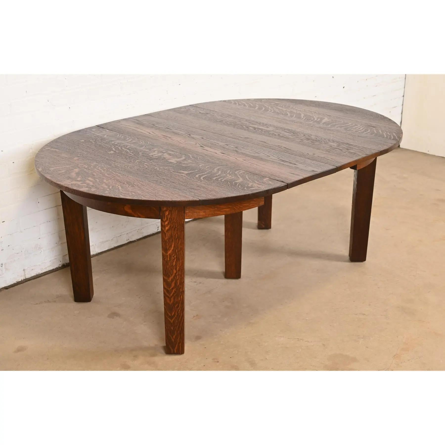 Tavolo da pranzo allungabile in quercia Mission Arts & Crafts di Gustav Stickley in vendita 4