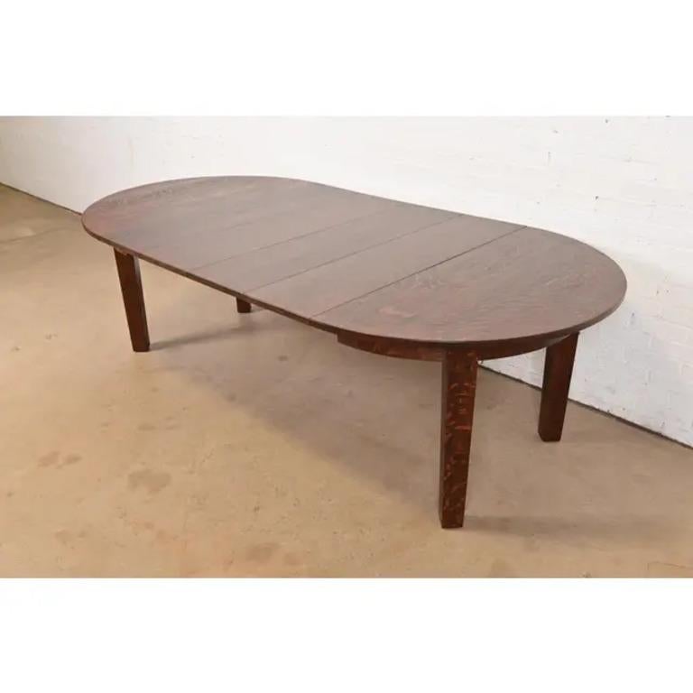 Gustav Stickley Antique Mission Oak Arts & Crafts Table à manger à rallonge en vente 4