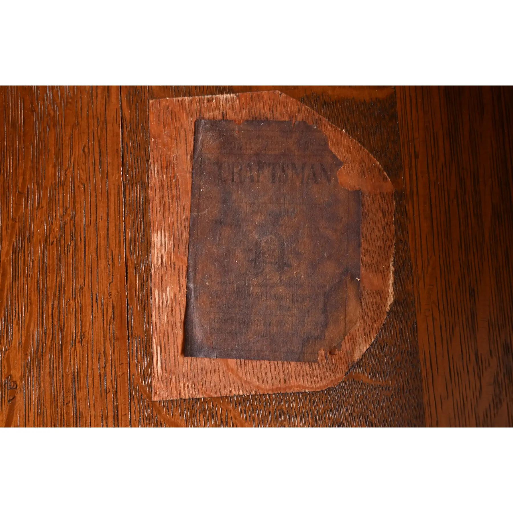 Gustav Stickley Antiker Missions-Esstisch aus Eiche im Arts & Crafts-Stil im Angebot 5