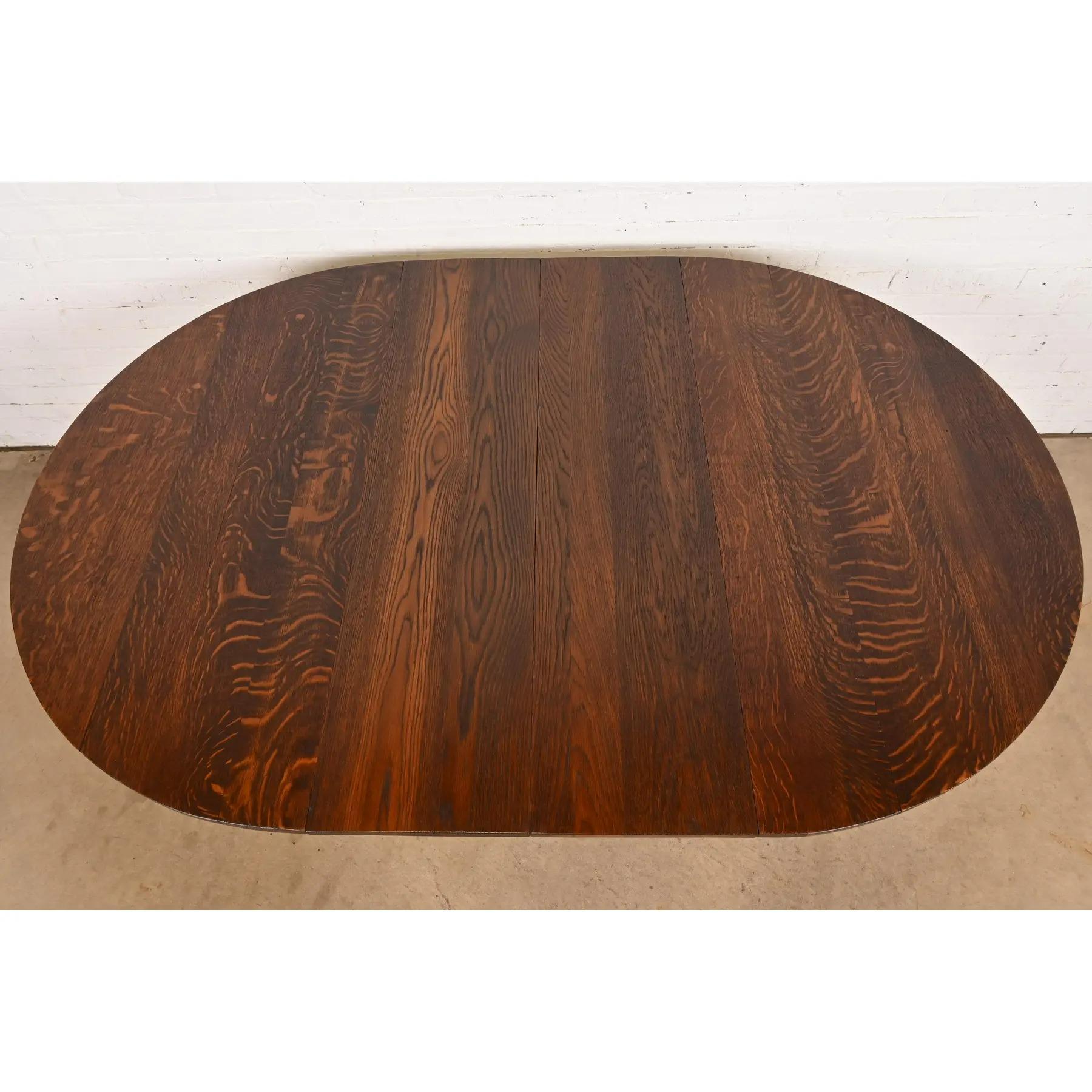 Tavolo da pranzo allungabile in quercia Mission Arts & Crafts di Gustav Stickley in vendita 5