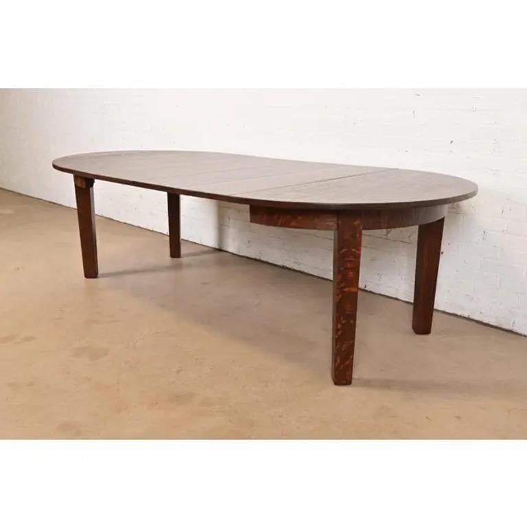 Gustav Stickley Antique Mission Oak Arts & Crafts Table à manger à rallonge en vente 5