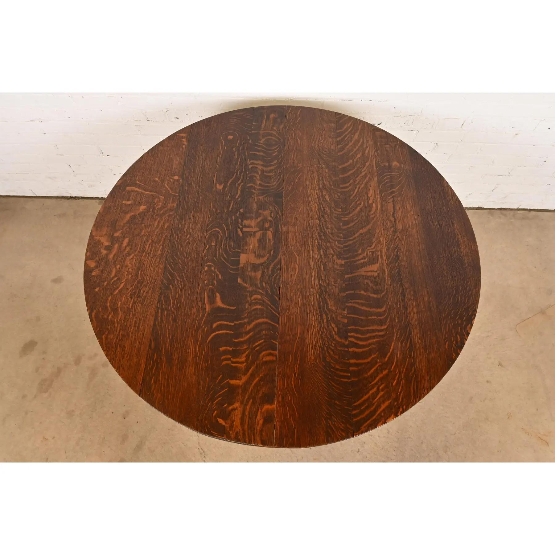 Tavolo da pranzo allungabile in quercia Mission Arts & Crafts di Gustav Stickley In condizioni buone in vendita a South Bend, IN