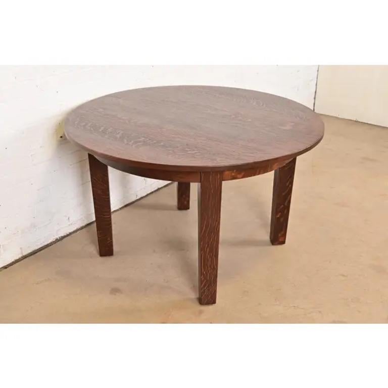 Gustav Stickley Antique Mission Oak Arts & Crafts Table à manger à rallonge Bon état - En vente à South Bend, IN