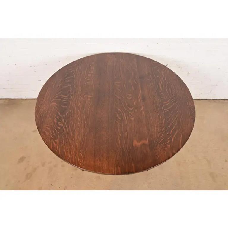 20ième siècle Gustav Stickley Antique Mission Oak Arts & Crafts Table à manger à rallonge en vente