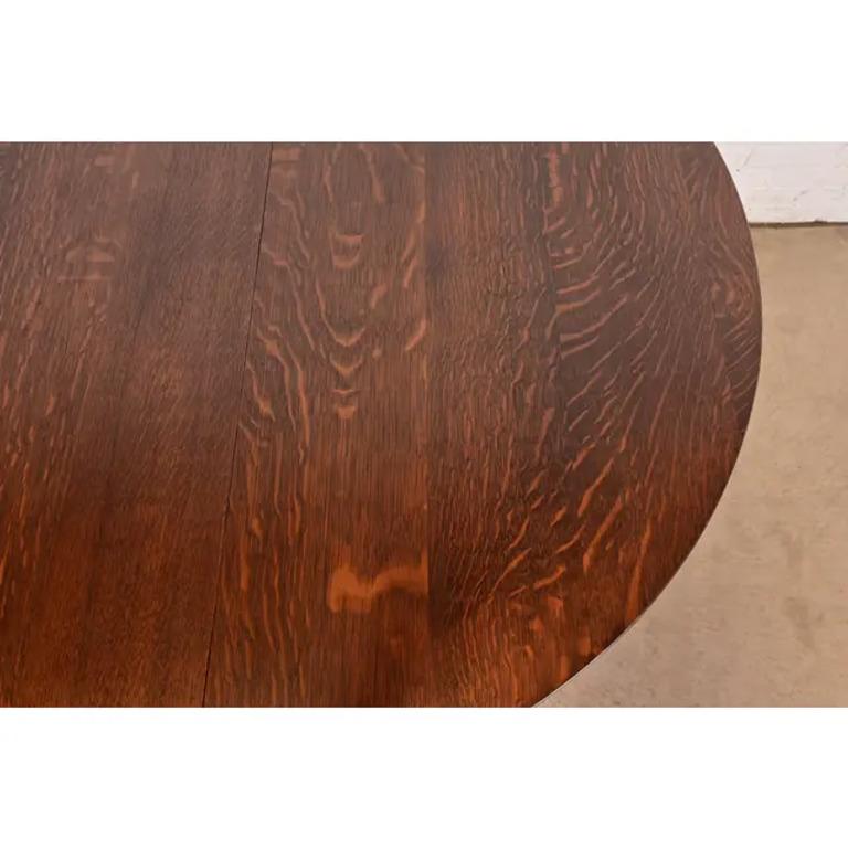 Chêne Gustav Stickley Antique Mission Oak Arts & Crafts Table à manger à rallonge en vente